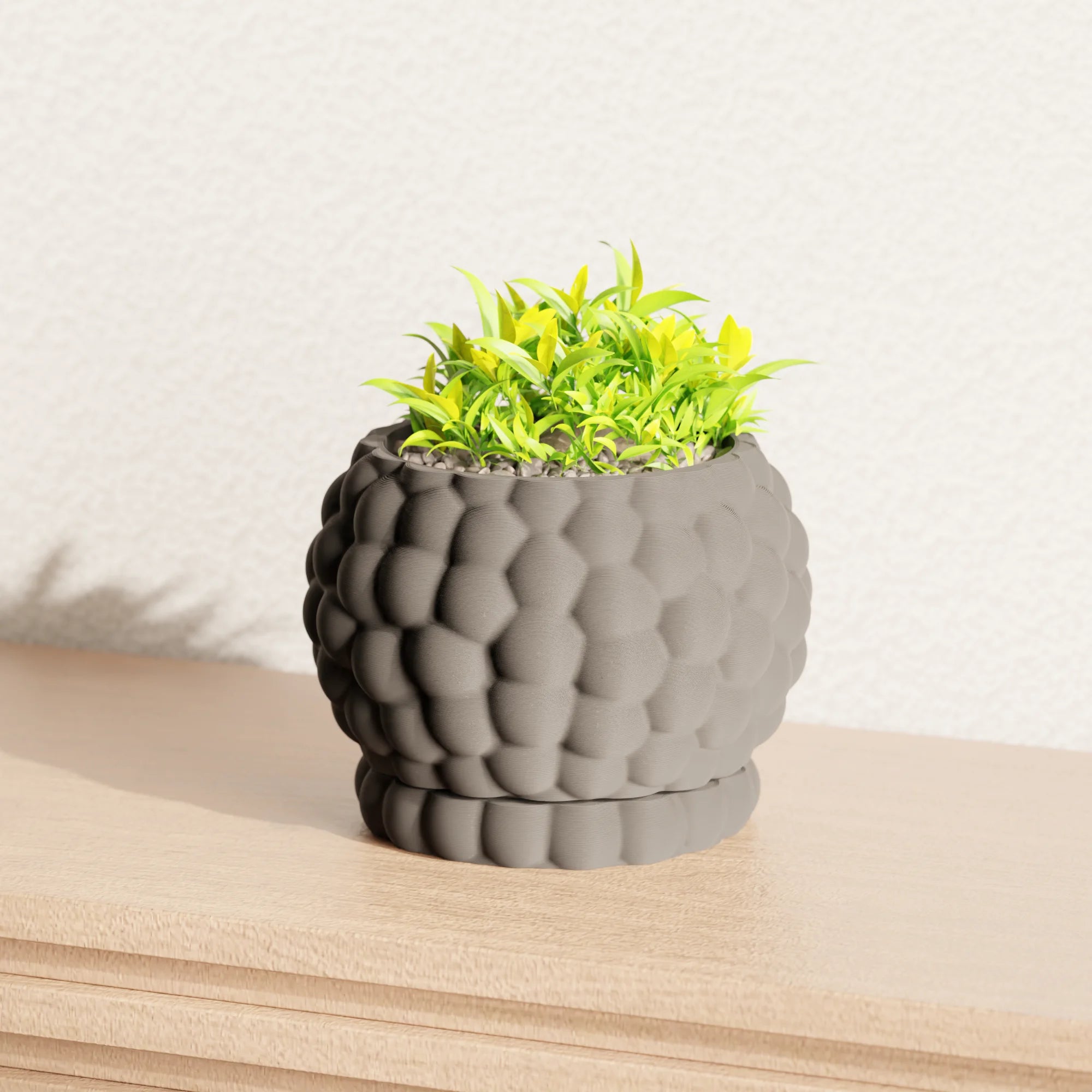 Planter with Drip Tray | 3D Printed Modern Geometry – 2", 3", 4" & 6"| PrintyPrints=