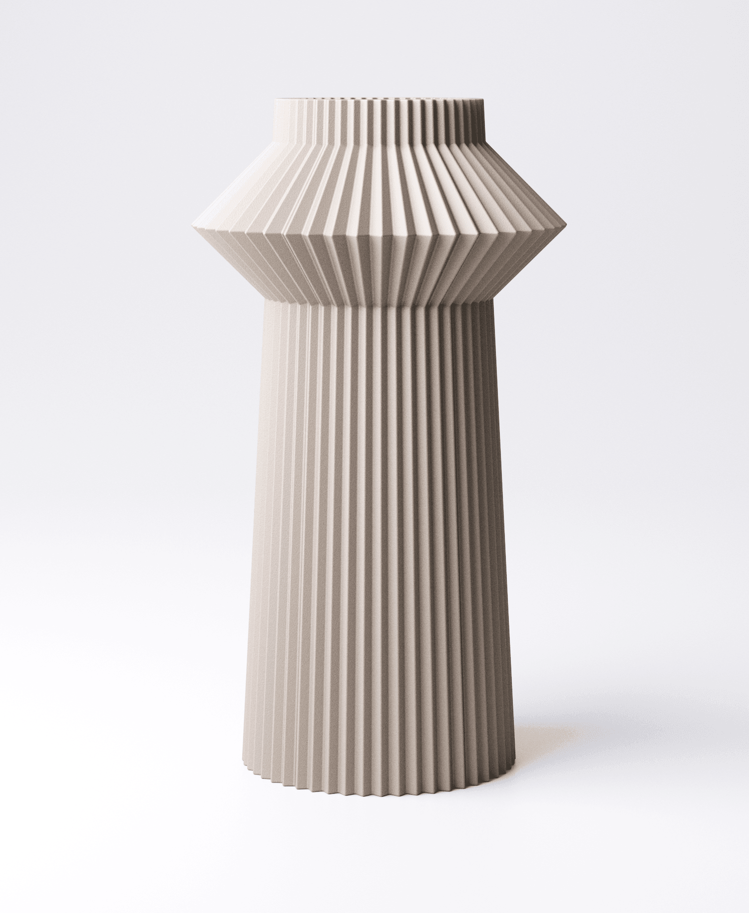 Pleated Vase Style 2 | 3D Printed Modern Geometry | PrintyPrints
