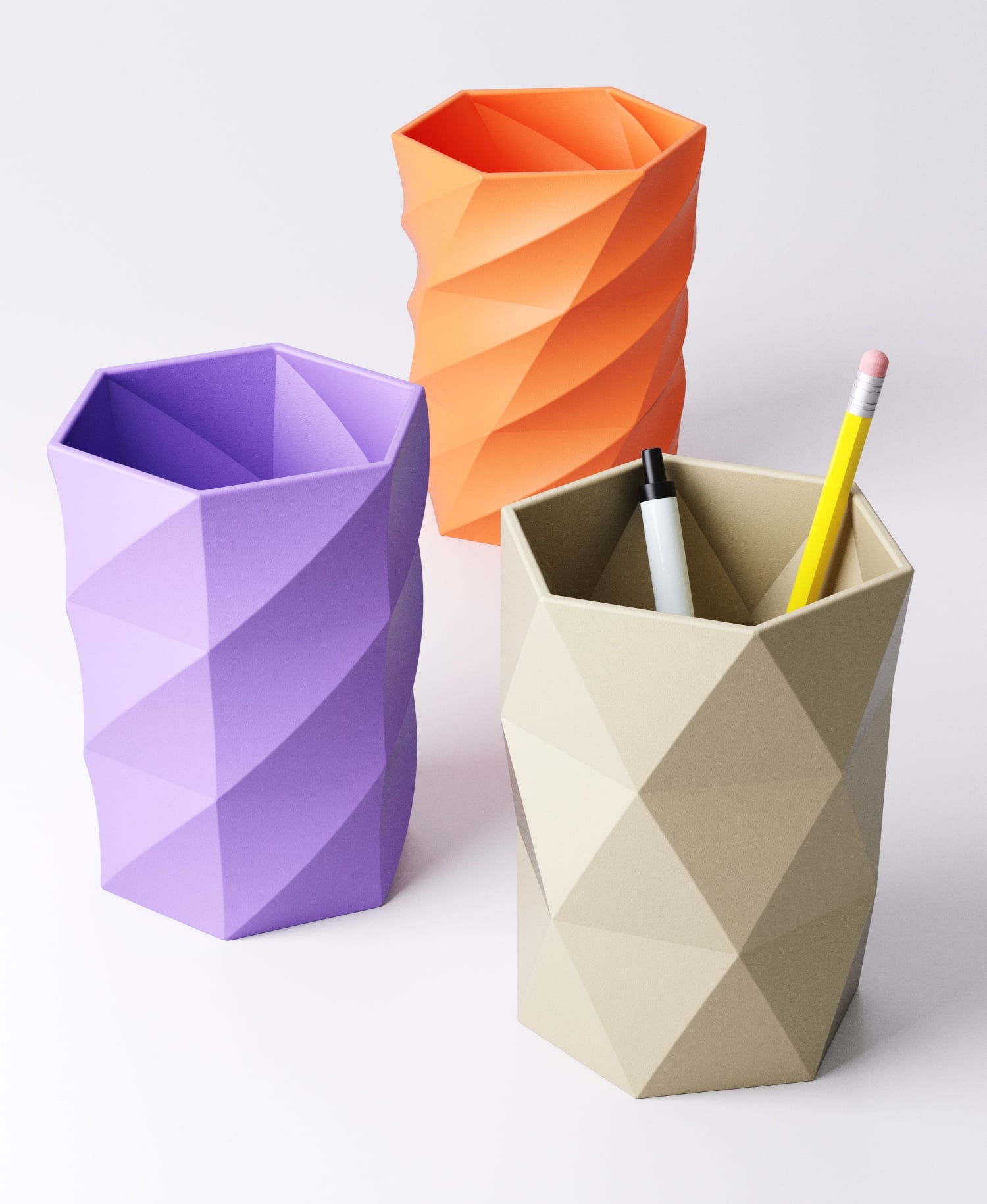 Geometric Pen Holder Type 3 | 3D Printed Modern Geometry | PrintyPrints