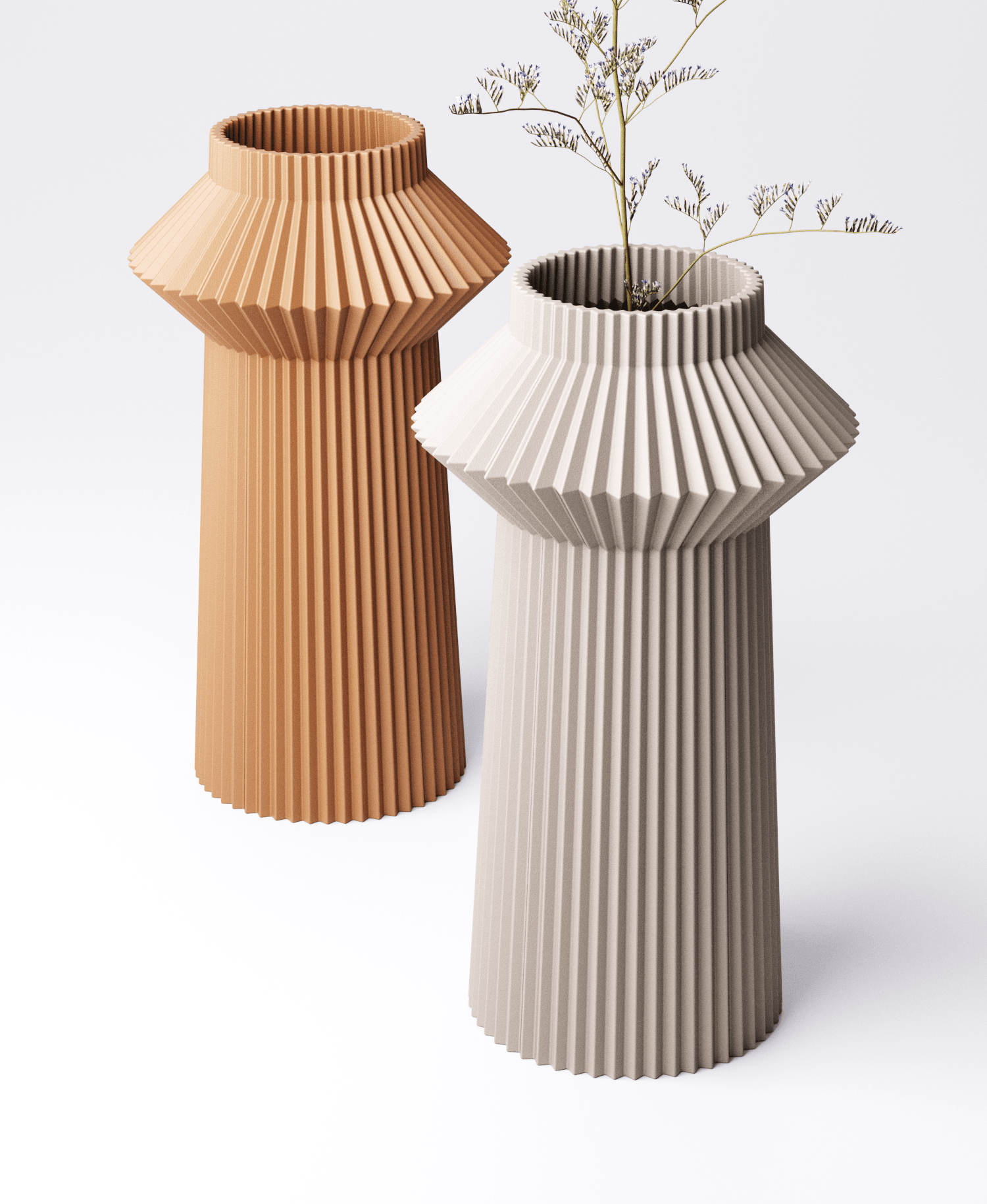 Pleated Vase Style 2 | 3D Printed Modern Geometry | PrintyPrints