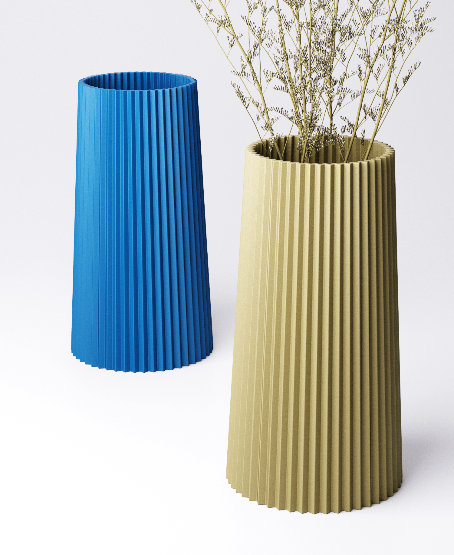 Pleated Vase Style 3 | Modern 3D Printed Decorative Vase – Designed by Studio Loup