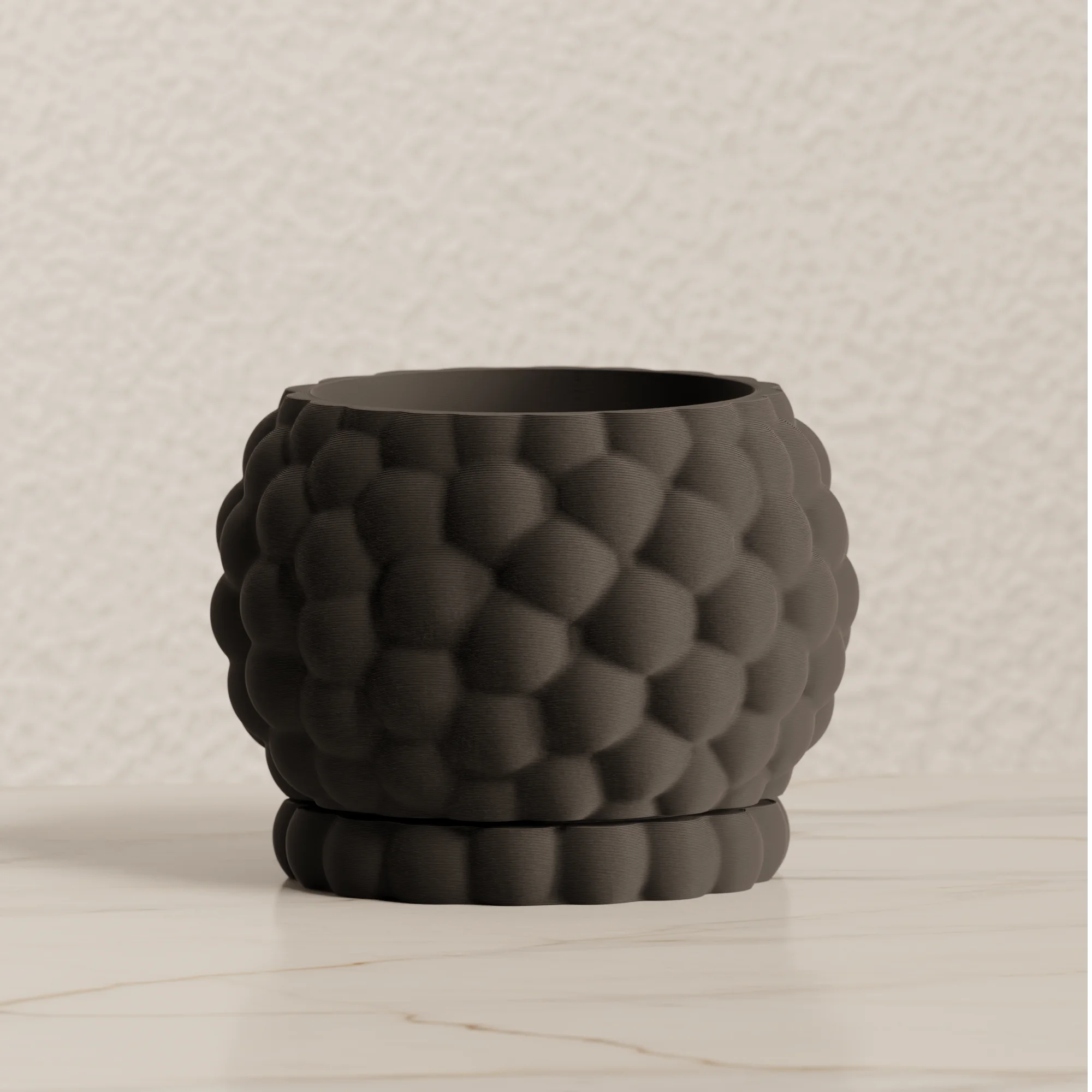 Planter with Drip Tray | 3D Printed Modern Geometry – 2", 3", 4" & 6"| PrintyPrints=