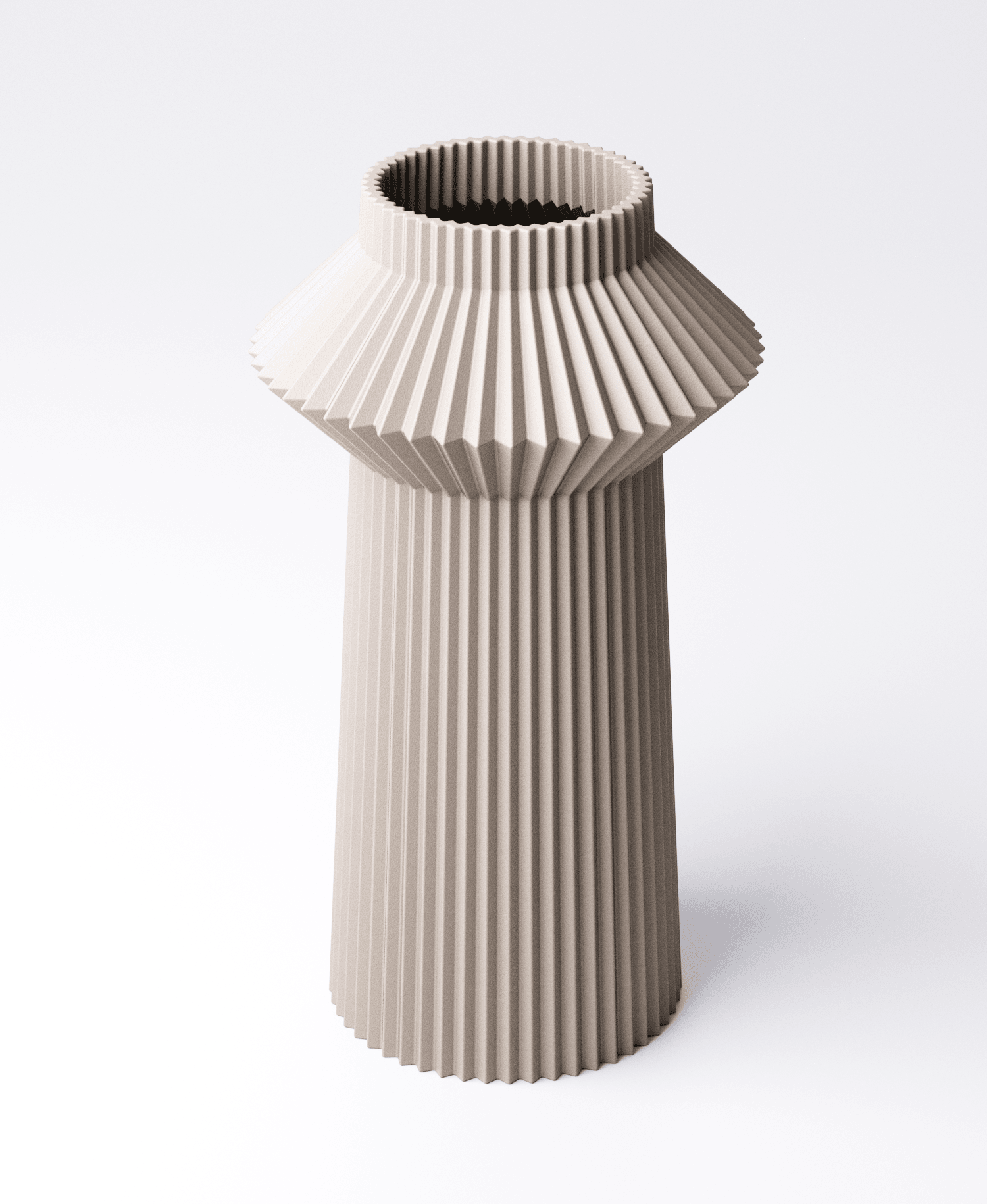 Pleated Vase Style 2 | 3D Printed Modern Geometry | PrintyPrints