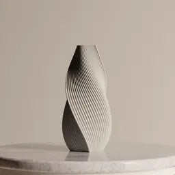 Twisted Ribbed Vase | 3D Printed Modern Geometry | PrintyPrints