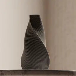 Twisted Ribbed Vase | 3D Printed Modern Geometry | PrintyPrints