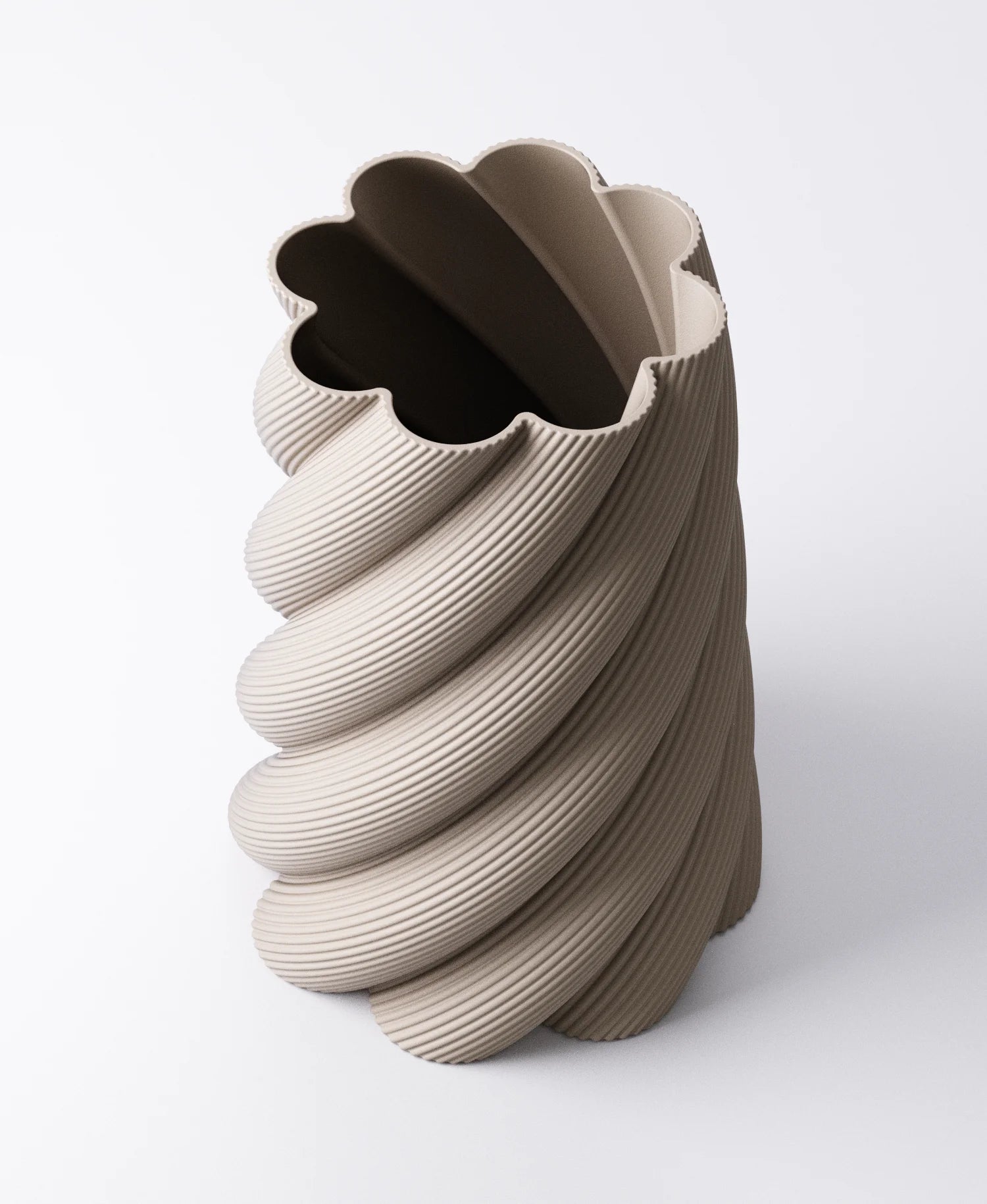 Spiral Vase  | 3D Printed Modern Ribbed Vase | Designed by Studio Loup